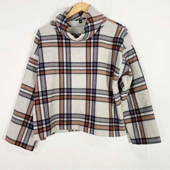 KAL REIMAN Plaid Cape Sleeve Turtleneck - Picture 4 of 9